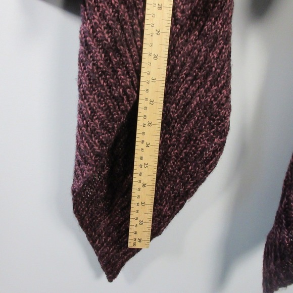 Prana Demure Cardigan Women M Purple LS Open Front Draped Knit Trim Boho 494 - Picture 12 of 13